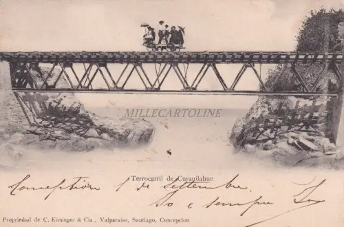 CHILE - Terrocarril de Curauilahue 1905 Postkarte Ed.Kirsinger