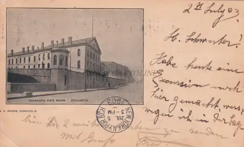 MINNESOTA - Stillwater - State Prison 1903 Postkarte J.H.Heisser Minneapolis