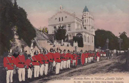 CHILE - Concepcion - Avenida Pedro de Valdivia Castillo Sofita Postkarte Brandt