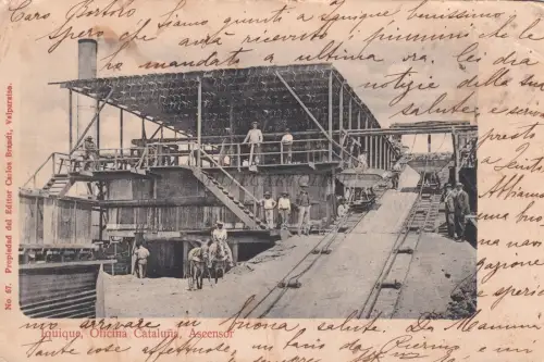 CHILE - Iquique - Oficina Cataluna Ascensor 1904 Postkarte Ed.Brandt