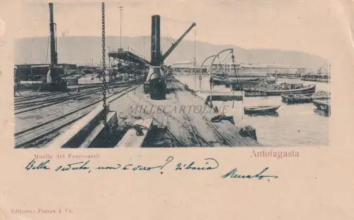 CHILE - Antofagasta - Muelle del Ferrocarril 1906 Postkarte Ed.Pinnan
