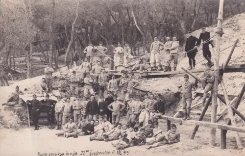 ALBENGA - 22m lange Hängebrücke gebaut am 13.4.1910 Genio Fotokarte