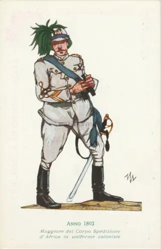 MILITÄR - 8. Bersaglieri-Regiment Jahr 1893 Major - Mario Mona Postkarte