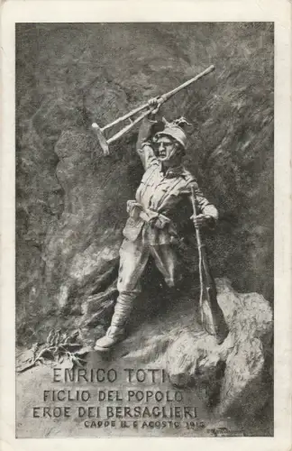 MILITÄR WWI - Enrico Toti Held der Schützen 1916 Postkarte Ed.Mastroianni