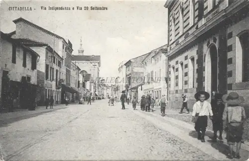 CITTADELLA (Padua) - Via Indipendenza e Via 20 Settembre 1907 Postkarte Füchse