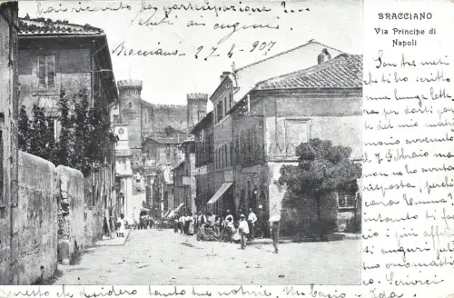 BRACCIANO - Via Principe di Napoli 1907 Postkarte