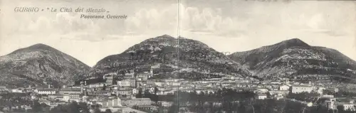 GUBBIO - Die Stadt der Stille 1930 Gesamtpanorama - Doppelkarte