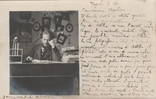 NEAPEL - Abo-Text der Zeitung Il Giorno 1900 Private Fotokarte