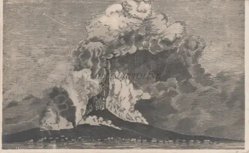 NEAPEL - Vesuv in Eruption 1929 Monticelli - Postkarte Ed.Cordova