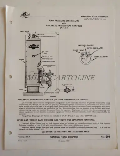 NATIONAL SUPPLY COMPANY TULSA OKLAHOMA - Niederdruckabscheider 1959