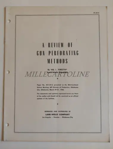 LANE WELLS COMPANY HOUSTON TEXAS - Ein Überblick über die Methoden der Pistolenperforierung