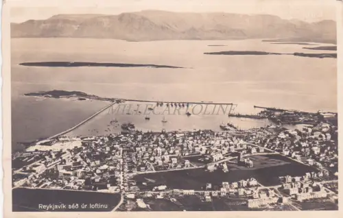 Island - Reykjavik seo ur loftinu, Insel 1938 Fotopostkarte