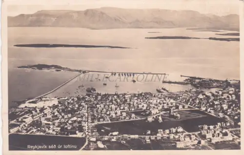 Island - Reykjavik seo ur loftinu, Insel 1938 Fotopostkarte