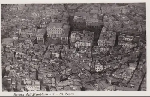 GENUA - Genua vom Flugzeug, Il Centro, Foto Postkarte Traldi
