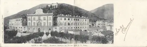 BAGNI S.GIULIANO - Prospekt der Thermenpaläste 1904 Doppelkarte