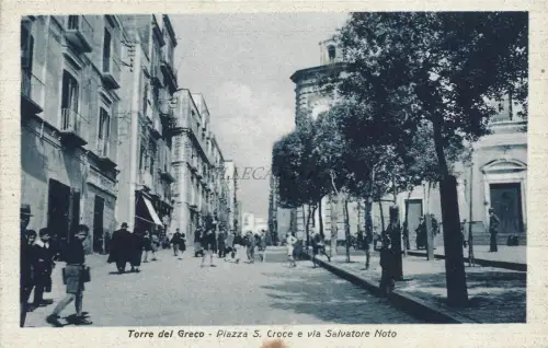 TORRE DEL GRECO - Piazza S.Croce und Via Salvatore Noto 1943 Postkarte Ed.Alterio