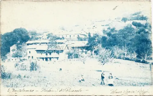SAN BARTOLOMEO - Umgebung Pinerolo 1901 Private Fotokarte blaue Wendung