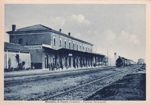 MONTALTO DI CASTRO - Bahnhof, Zug - Postkarte Ed.Sabatini