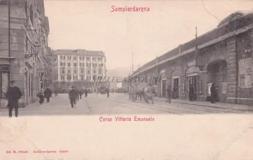 GENUA - Sampierdarena - Corso Vittorio Emanuele 1900 Postkarte Ed.Minoli
