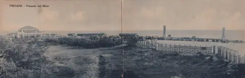 FREGENE - Piazzale del Mare 1934 - Doppelkarte Ed.Baldazzi