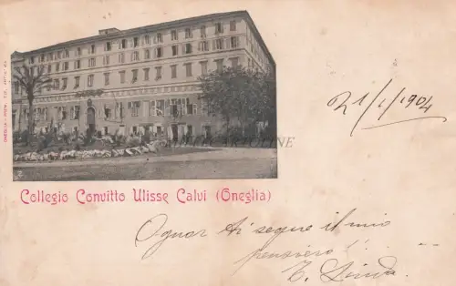ONEGLIA - Imperia - Collegio Convitto Ulisse Calvi 1904 Postkarte