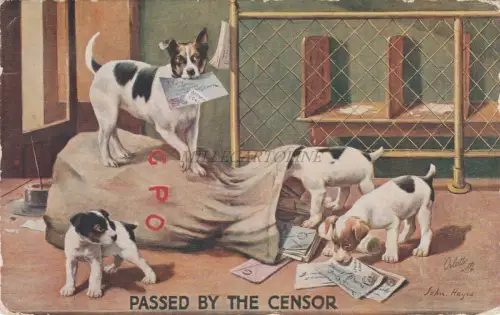 TUCK OILETTE - Passed by the Censor, Dogs 1910 John Hayes