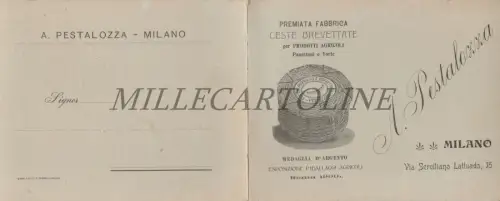 WERBUNG Fabbrica Ceste Panettoni Torte Pestalozza Milano 1900 Postkarte