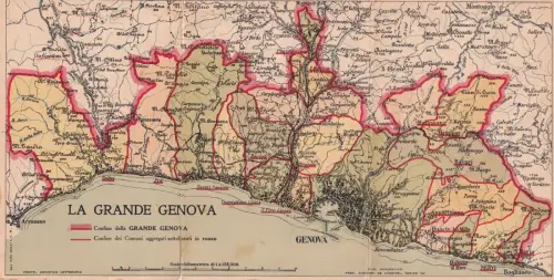 LA GRANDE GENOVA - Karte in dreifach aufklappbarer Postkarte - Ed.De Agostini 1900