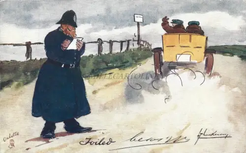TUCK'S POSTCARD - Oilette Ways of Motors Foiled L.Thackeray