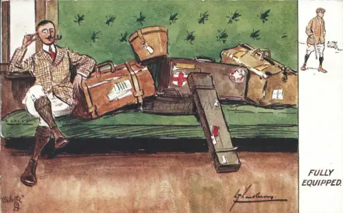 TUCK'S POSTCARD - Oilette Holiday making Fully Equipped L.Thackeray