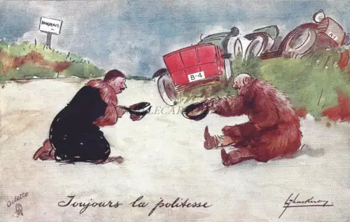 TUCK'S POSTCARD - Oilette Ways of Motors Toujours la politess L.Thackeray