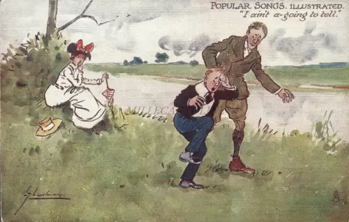 TUCK'S POSTCARD - Oilette Popular Songs Illustrated Going to tell L.Thackeray