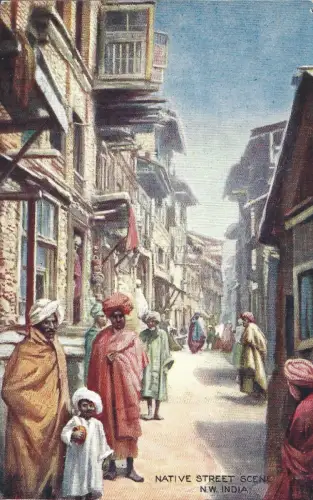 TUCK'S POSTCARD - Oilette Native life in India Native street scene NW India