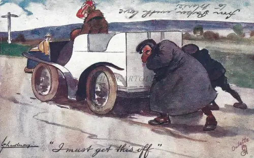 TUCK'S POSTCARD - Oilette Ways of Motors I must get this off L.Thackeray