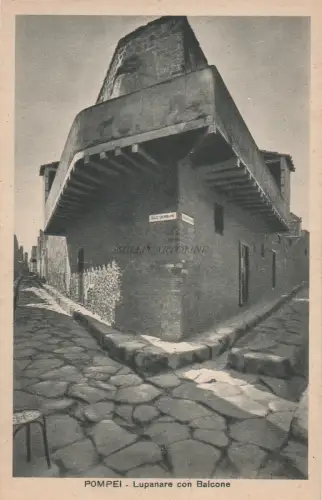 POMPEJI - Lupanare mit Balkon - Postkarte Ed.Trampetti