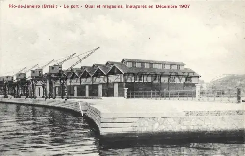 BRASILIEN - Rio de Janeiro - Hafen, Kai und Geschäfte - Postkarte Breger Freres