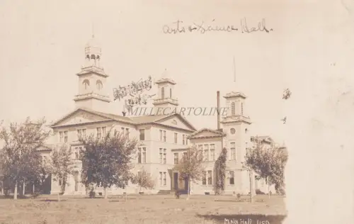 SOUTH DAKOTA - Vermillion University, Arts Science Hall Real Photo Postkarte RPPC