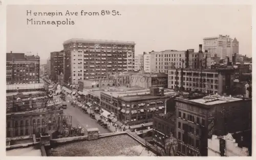 MINNESOTA - Minneapolis - Hennepin Ave from 8th St - Grogan Photo Postcard