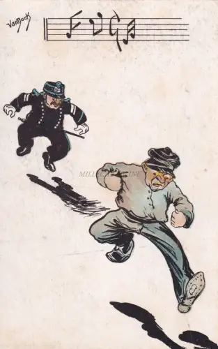 ENZO VAN DOCK - Serie Nr.11 Musiknoten - Fuge 1900 Postkarte