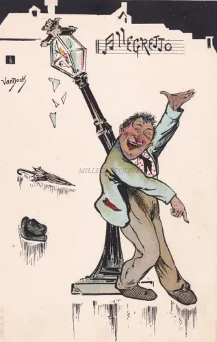 ENZO VAN DOCK - Serie Nr. 11 Musiknoten - Allegretto 1900 Postkarte