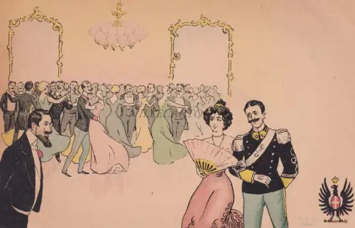 ENZO VAN DOCK - Serie Casa Savoia 1900 Postkarte SEC Turin - Ballo