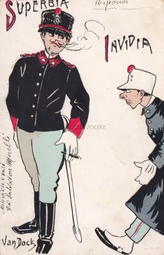 ENZO VAN DOCK - Serie Todsünden, Superbia Nvidia 1905 Postkarte Hauptversammlung