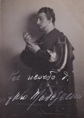 BARITONO ENZO MASCHERINI - Autogrammkarte 1940 Teatro Parma