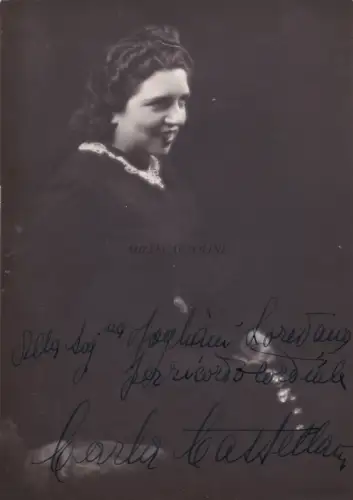 SOPRANIST CARLA CASTELLANI - Fotokarte Autogramm 1943 Teatro Parma