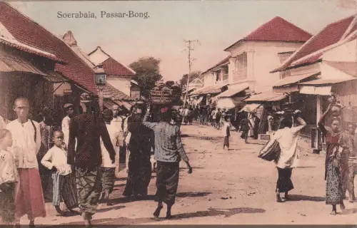 INDONESIEN - Soerabaia, Passar-Bong, Postkarte 1915