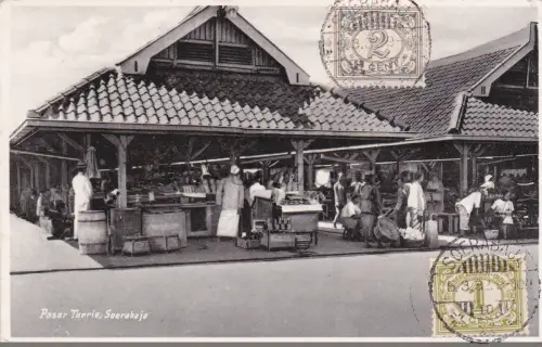 INDONESIEN - Pasar Toerie, Soerabaja, Foto Postkarte 1932