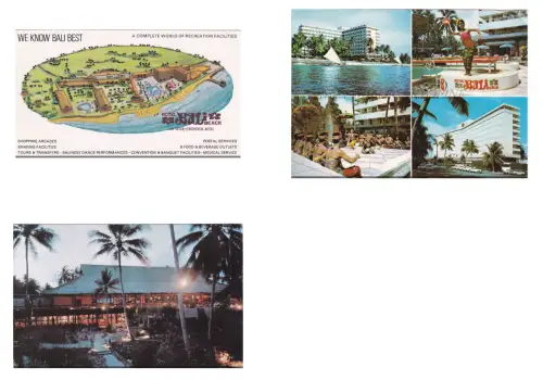 INDONESIEN - Bali, Hotels und Strand, 3 Postkarten
