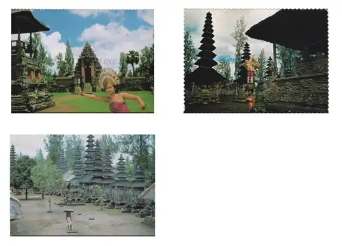 INDONESIEN - Bali, Taman Ajun, 3 Postkarten