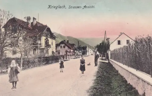ÖSTERREICH - Krieglach - Strassen Ansicht - Postkarte Ed.Franz Konllmüller