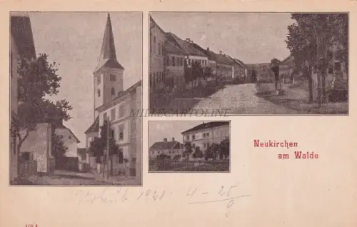 ÖSTERREICH - Neukirchen am Walde 1921 Postkarte Druckerei Prietzel Steyr